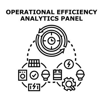 Operational efficiency analytics panel for business management Stock Illustration