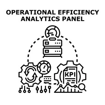Operational efficiency analytics panel icon visualizing data management Illustrazione stock