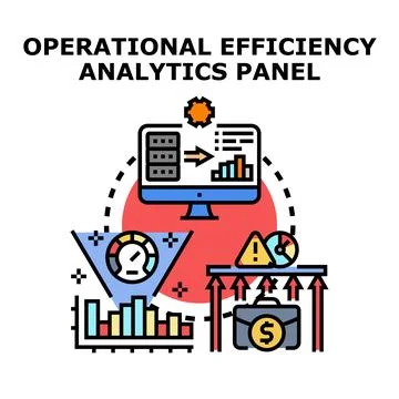 Operational efficiency analytics panel improving business performance Stock Illustration