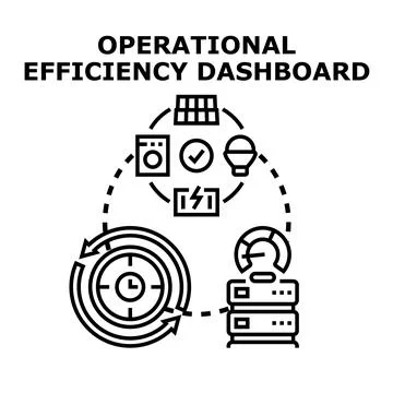 Operational efficiency dashboard showing data analysis and process optimizati Stock Illustration