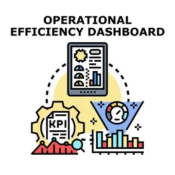 Operational efficiency dashboard system optimizing business performance 库存插图