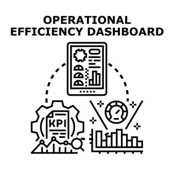 Operational efficiency dashboard system optimizing business performance Stock Illustration