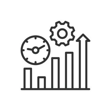 Operational Efficiency, icon in line design. Operational Efficiency Stock-Illustration