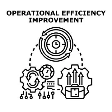 Operational efficiency improvement process strategy illustration Stock Illustration