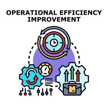 Operational efficiency improvement process strategy illustration Stock Illustration