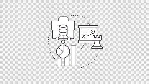 Operational efficiency improvement strategy animated line concept icon set Stock Footage 346720291
