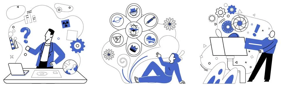 Operational efficiency. Increase in productivity is golden path leading to .. Stock Illustration