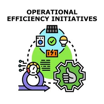 Operational efficiency initiatives managing process improvement for business Stock Illustration