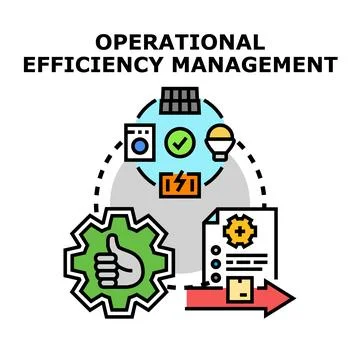 Operational efficiency management optimizing business processes concept Stock Illustration