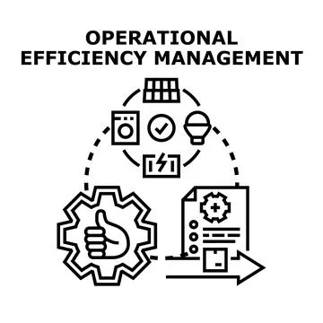 Operational efficiency management optimizing business processes concept Stock Illustration