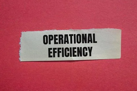 Operational efficiency message written on ripped paper with red background. C Stock Photos