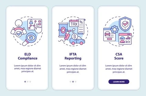 Operational efficiency metrics onboarding mobile app screen Stock Illustration