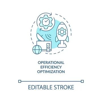 Operational efficiency optimization turquoise concept icon Stock Illustration