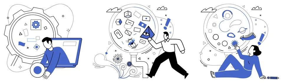 Operational efficiency. Productive optimization is key unlocking doors to c.. Stock Illustration