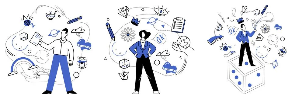 Operational efficiency. Progress is tapestry woven by hands operational eff.. Stock Illustration