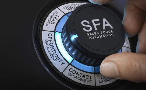 Operational efficiency. SFA, Sales Force Automation platform. Stock Photos