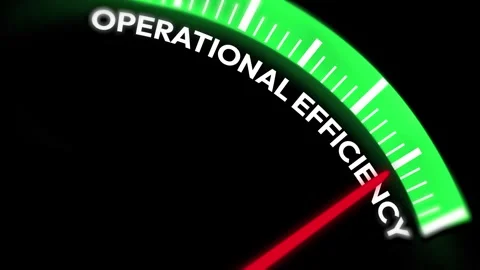 Operational Efficiency showing on the speedometer with red needle, 4k Stock Footage 304839010