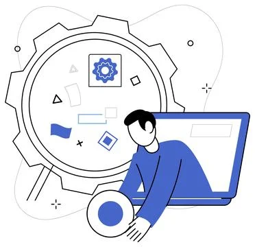 Operational efficiency. Tactical innovation is compass guiding ship busines.. Stock Illustration