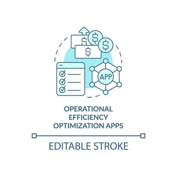 Operational efficiency turquoise concept icon 스톡 일러스트