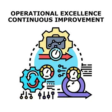 Operational excellence continuous improvement business process development Stock Illustration