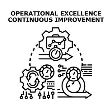 Operational excellence continuous improvement business process development Stock Illustration