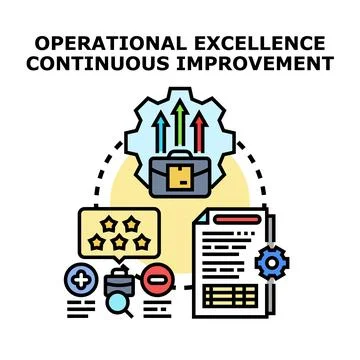Operational excellence continuous improvement process workflow system Stock Illustration