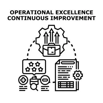 Operational excellence continuous improvement process workflow system Stock Illustration