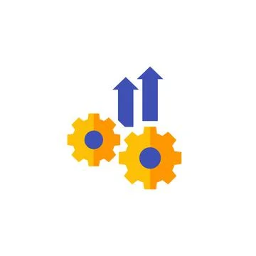 Operational excellence, efficiency icon, flat vector Stock Illustration