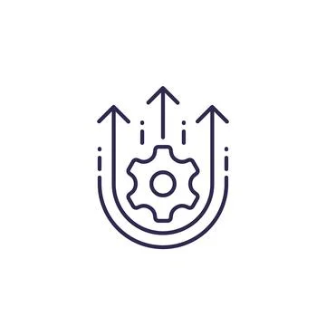 Operational excellence, efficiency, increase in productivity, line icon Stock Illustration