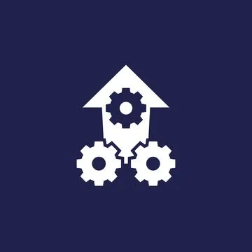 Operational excellence, efficient production icon Stockillustratie