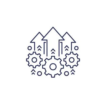 Operational excellence, efficient production icon Stockillustratie