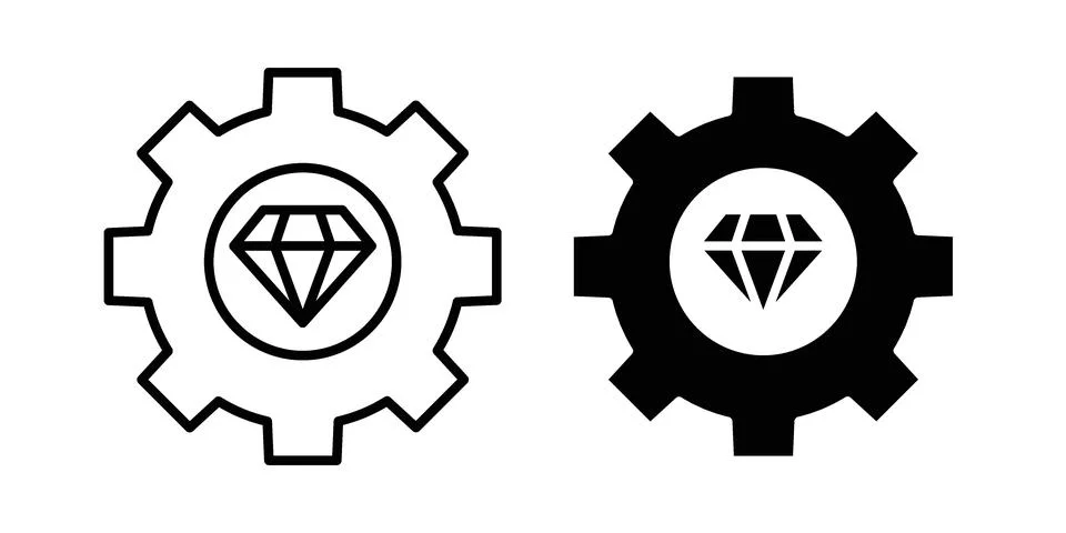 Operational excellence icon set modern line and solid style collection. Stock Illustration
