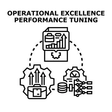 Operational excellence performance tuning optimizing business analytics Ilustración de archivo