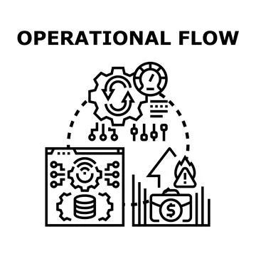 Operational flow management process optimizing business strategy Stock Illustration