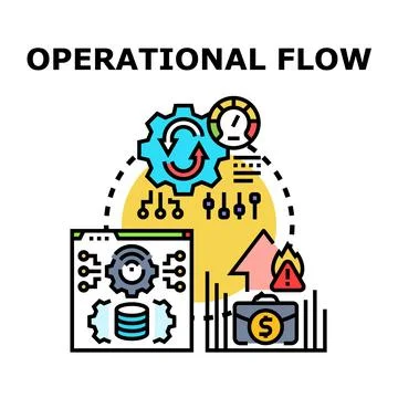 Operational flow management process optimizing business strategy Stockillustratie