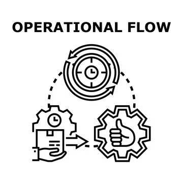 Operational flow optimizing business process and performance Stock Illustration