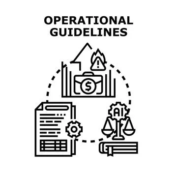 Operational guidelines development and implementation concept Stock Illustration