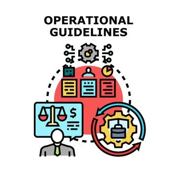 Operational guidelines ensuring quality, compliance, and continuous improveme Stock Illustration