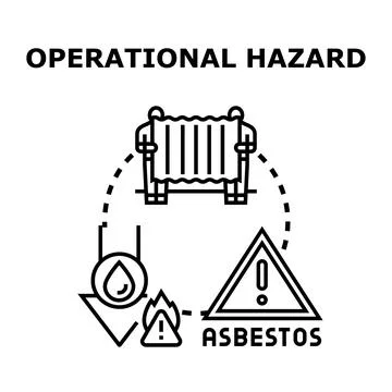Operational hazard concept with asbestos warning and environmental risk Stock Illustration