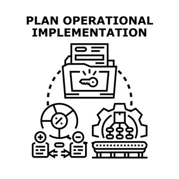 Operational implementation plan with key strategy elements Stock Illustration
