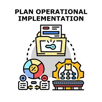 Operational implementation plan with key strategy elements 库存插图