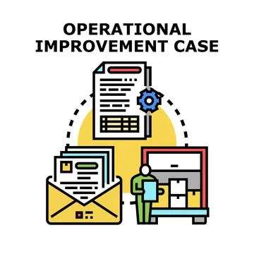 Operational improvement case concept for business process optimizing Stock Illustration