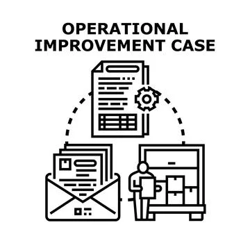 Operational improvement case concept for business process optimizing Stock Illustration