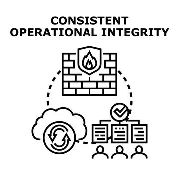 Operational integrity ensuring consistent business security concept Stock Illustration
