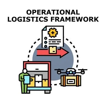 Operational logistics framework for modern delivery system Stock Illustration