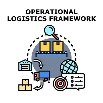 Operational logistics framework optimizing global supply chain management Stock Illustration