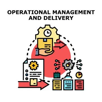 Operational management and delivery process business concept Stock Illustration