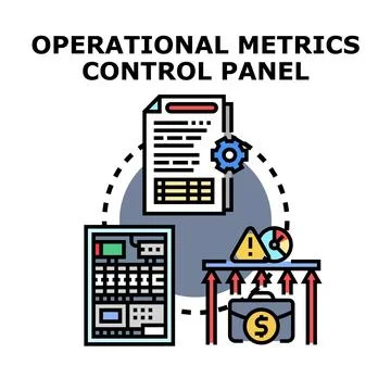Operational metrics control panel concepts tracking business performance Stock Illustration