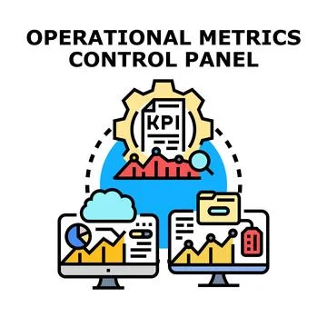 Operational metrics control panel visualizing business performance data Stock Illustration