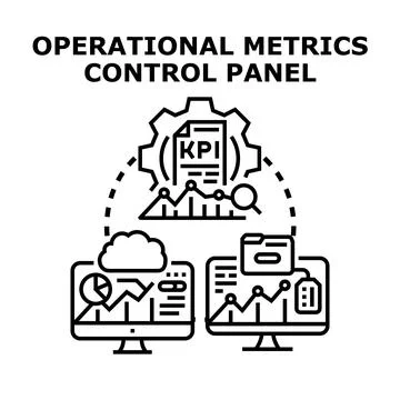 Operational metrics control panel visualizing business performance data Stock Illustration